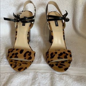 Mixed animal print sandals